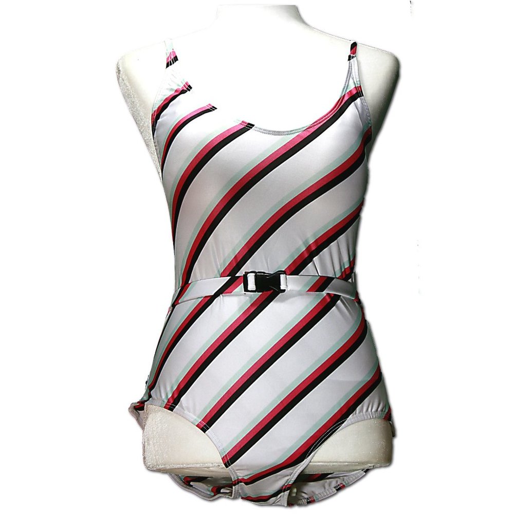 Seductive Stripes Over-Shoulder One Piece Swimsuit